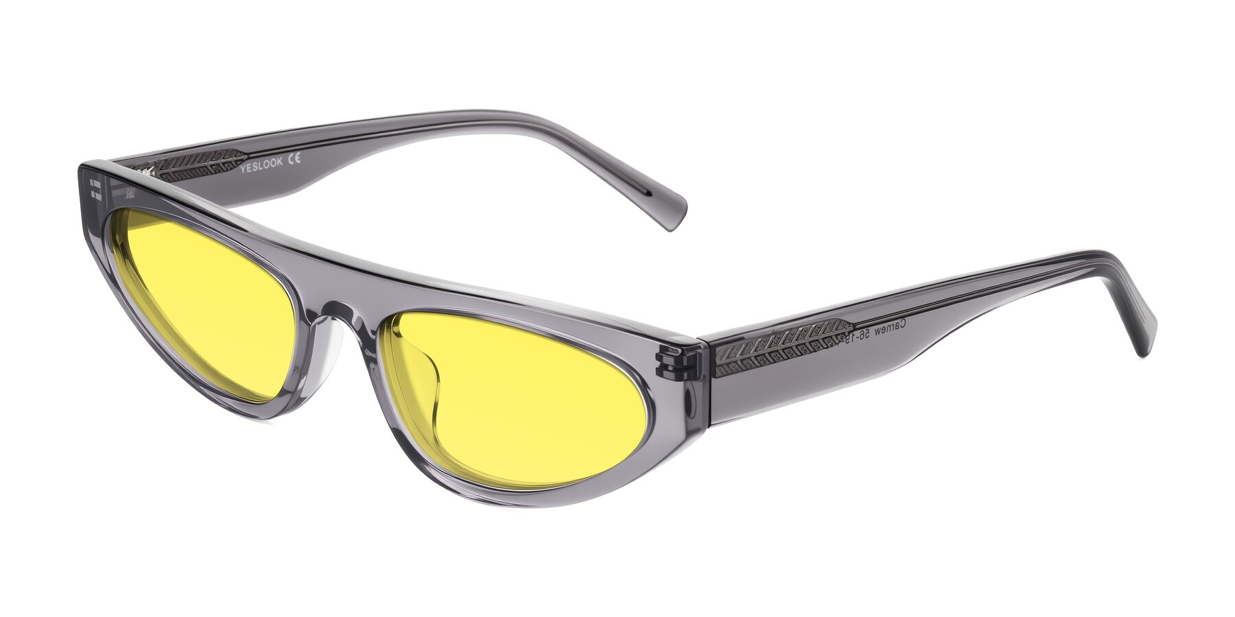 Angle of Carnew in Transparent Gray with Medium Yellow Tinted Lenses