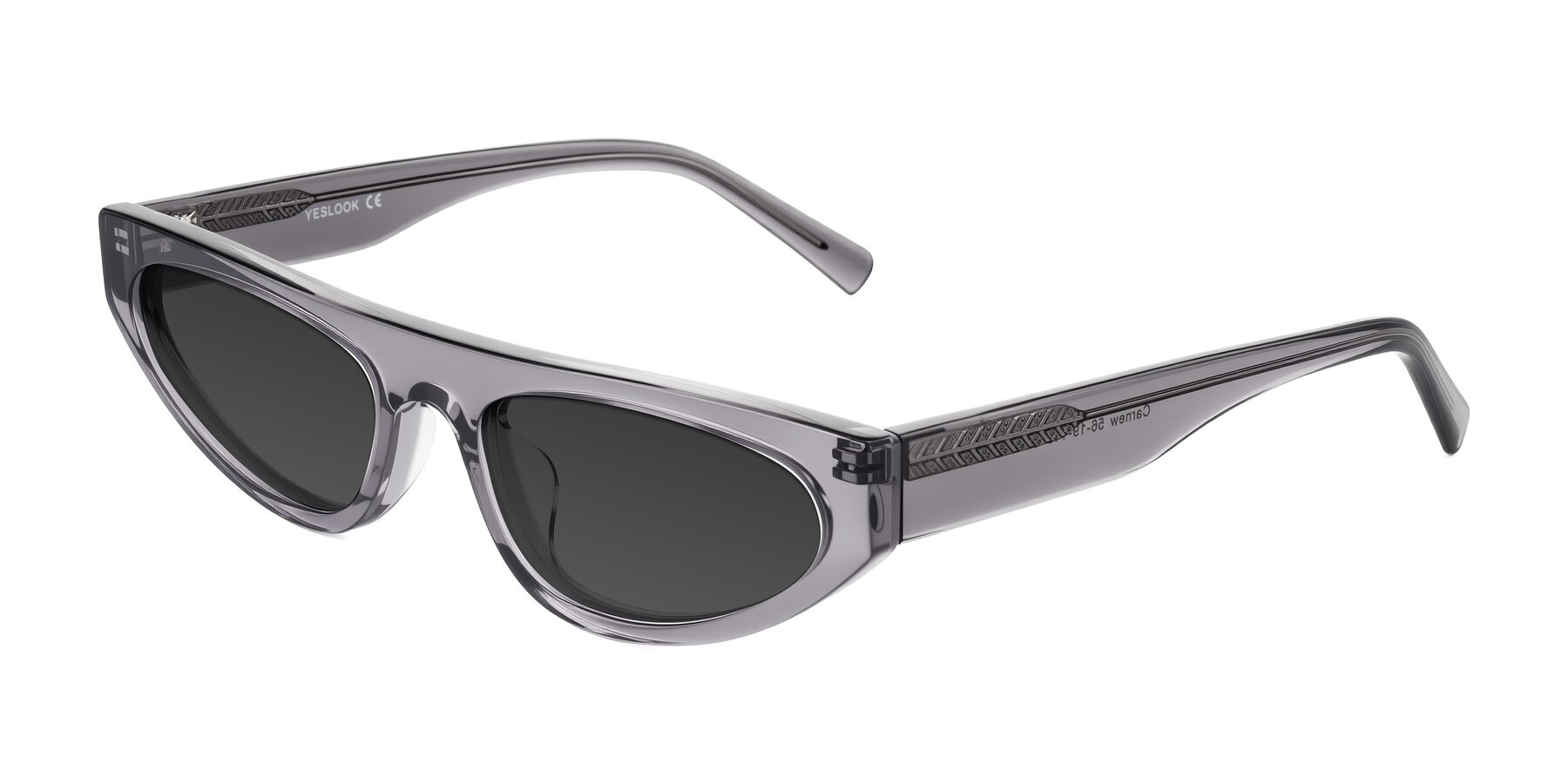 Angle of Carnew in Transparent Gray with Gray Tinted Lenses