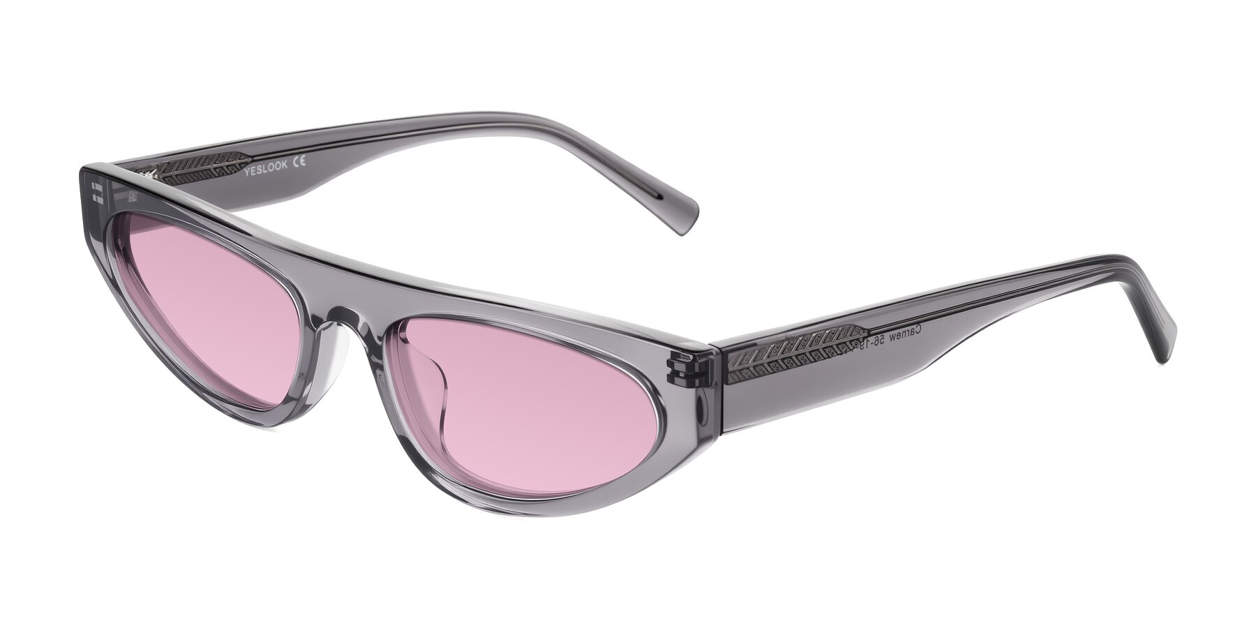 Angle of Carnew in Transparent Gray with Light Wine Tinted Lenses