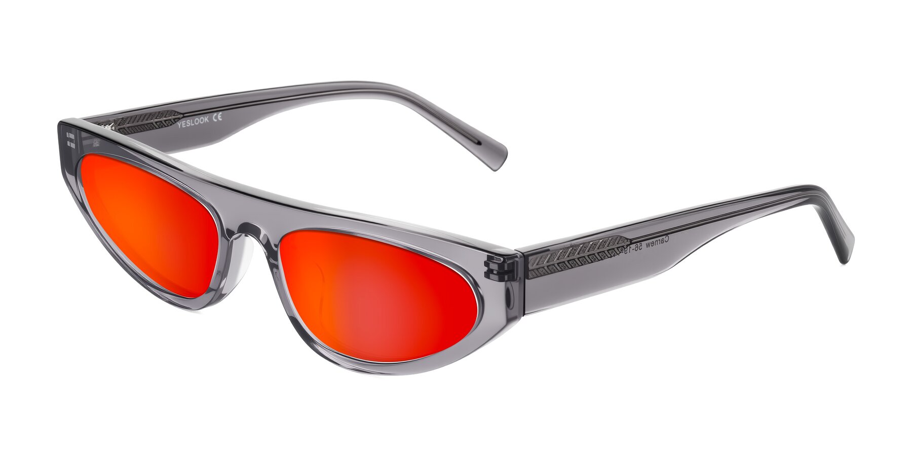 Angle of Carnew in Transparent Gray with Red Gold Mirrored Lenses