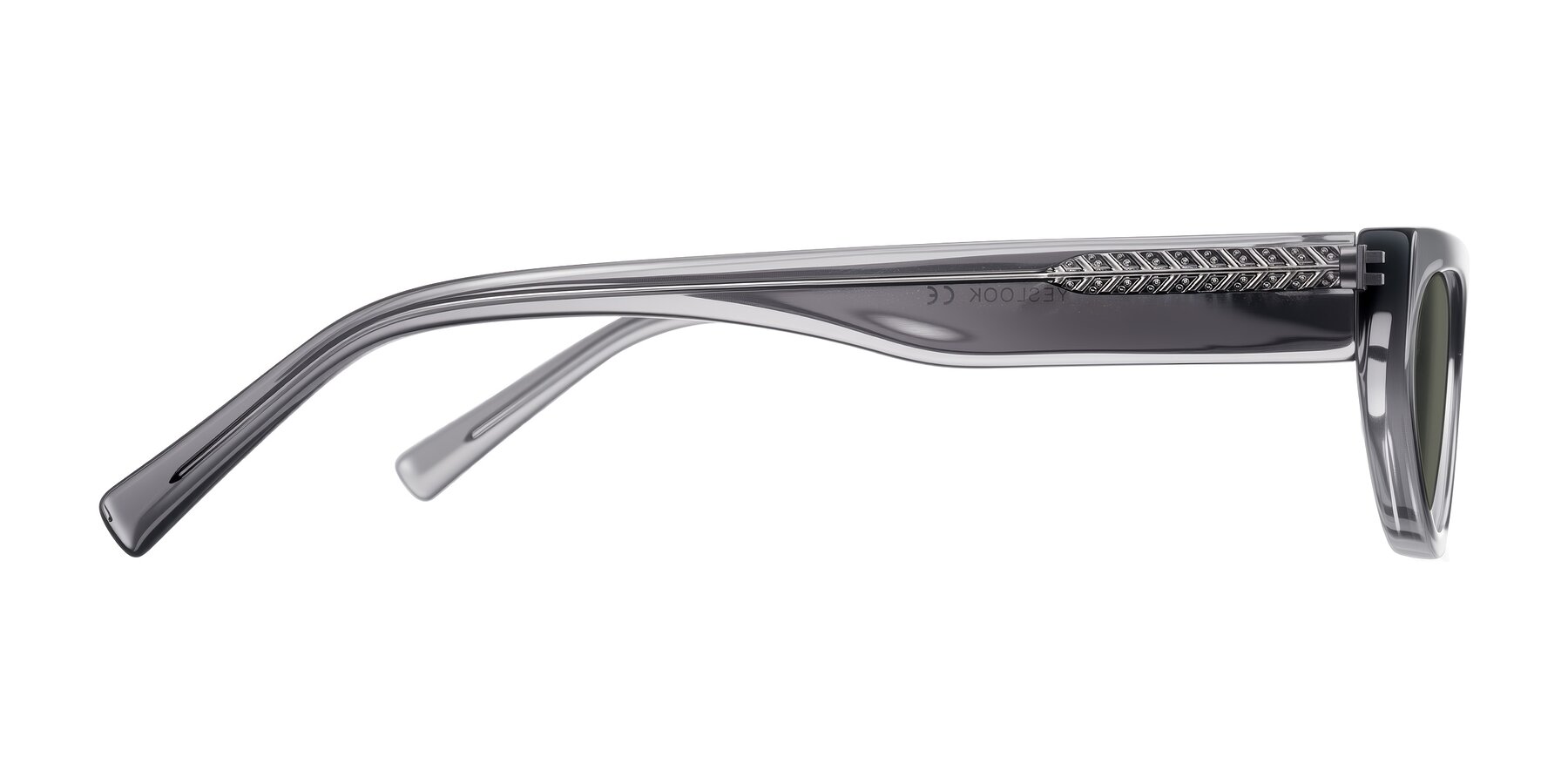 Side of Carnew in Transparent Gray with Gray Polarized Lenses
