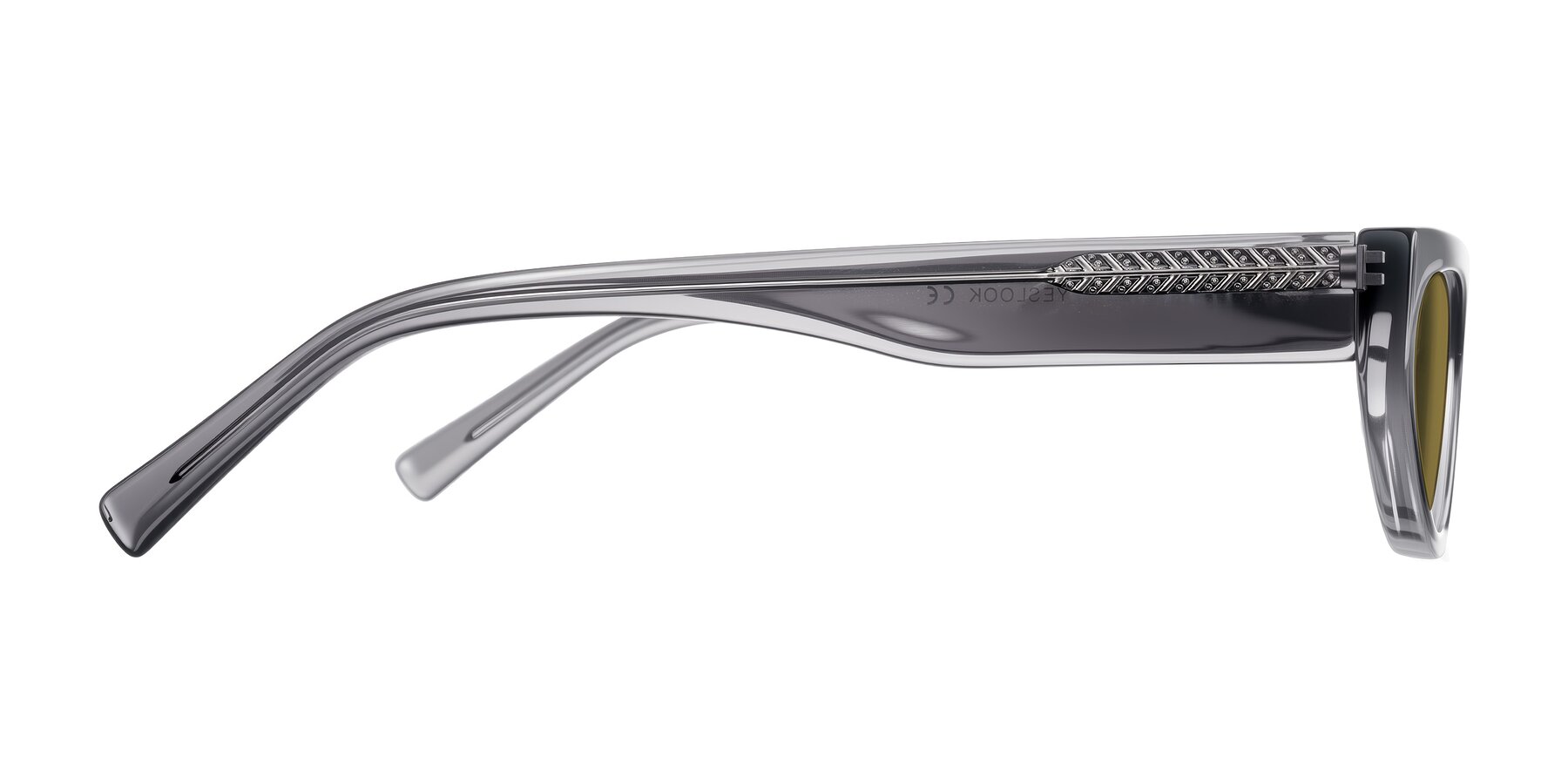 Side of Carnew in Transparent Gray with Brown Polarized Lenses