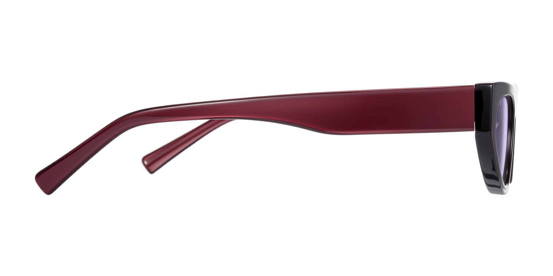 Side of Carnew in Pearlescent Burgundy with Light Purple Tinted Lenses
