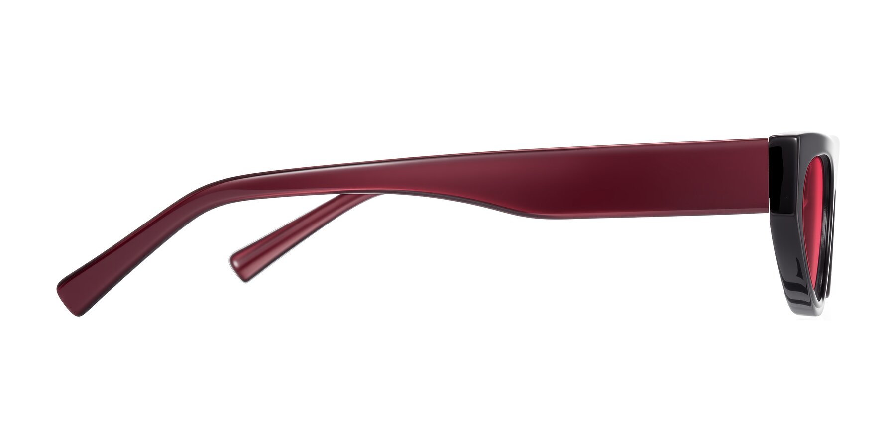 Side of Carnew in Pearlescent Burgundy with Red Tinted Lenses