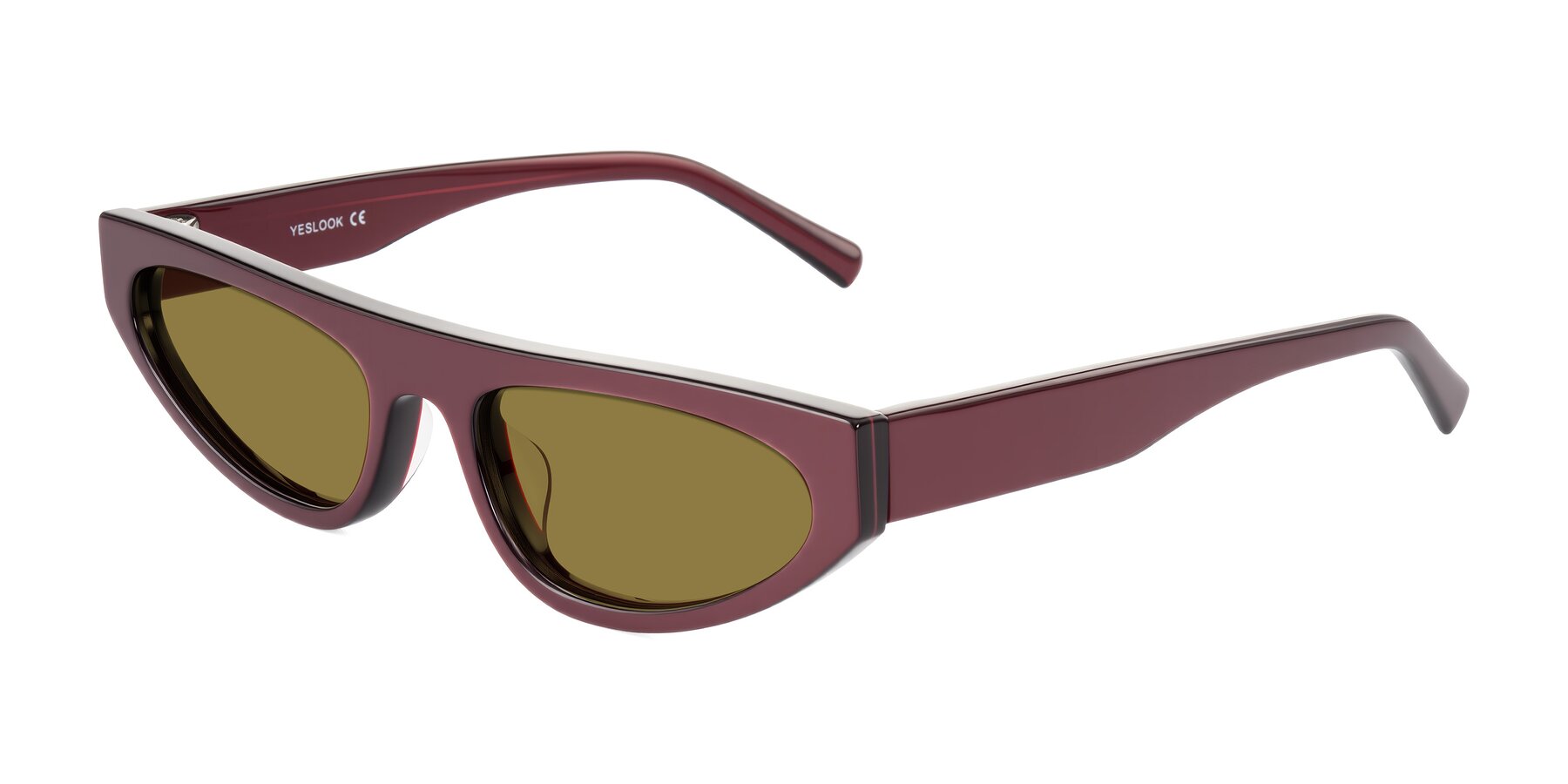 Angle of Carnew in Pearlescent Burgundy with Brown Polarized Lenses