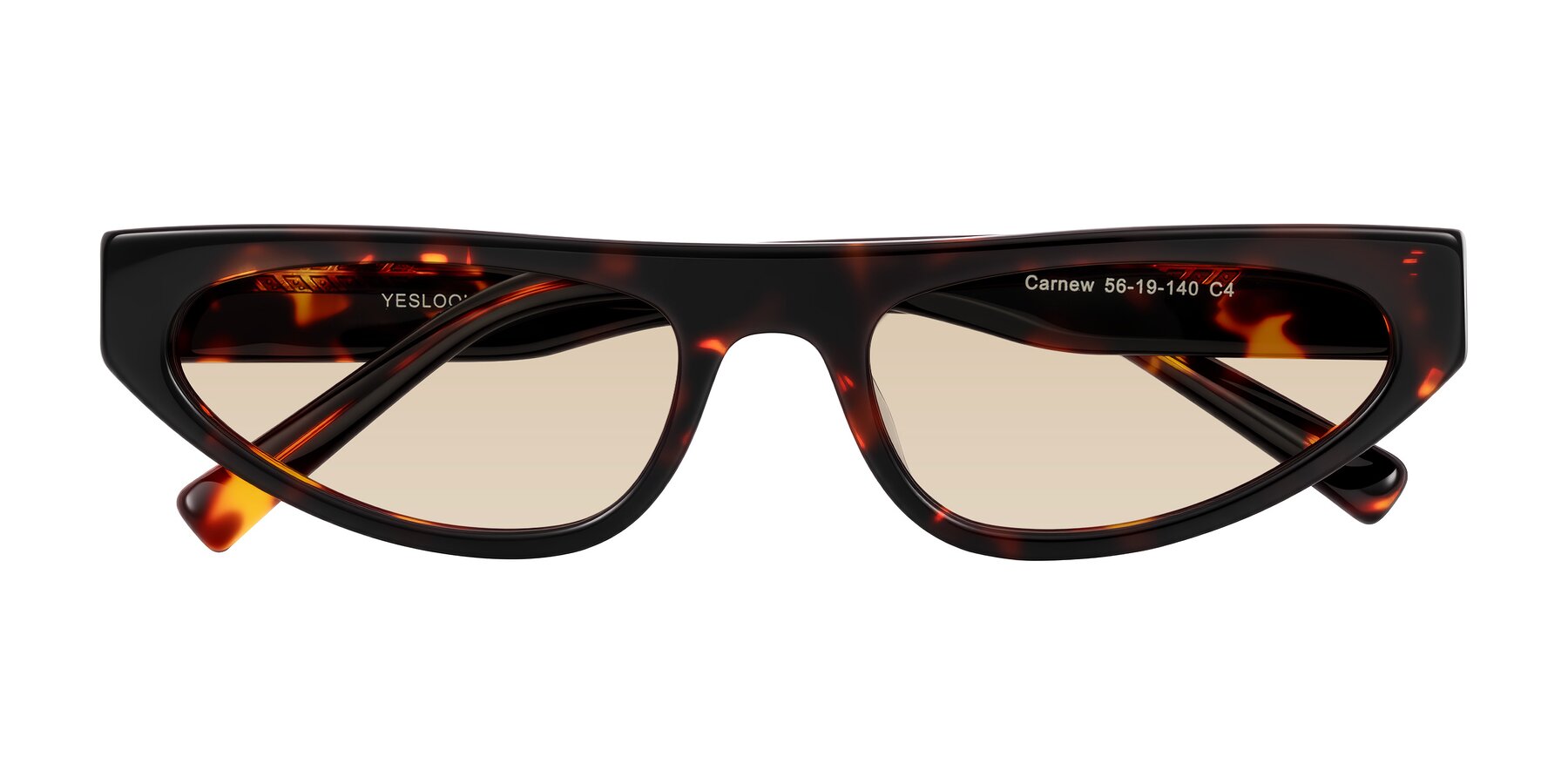 Folded Front of Carnew in Tortoise with Light Brown Tinted Lenses