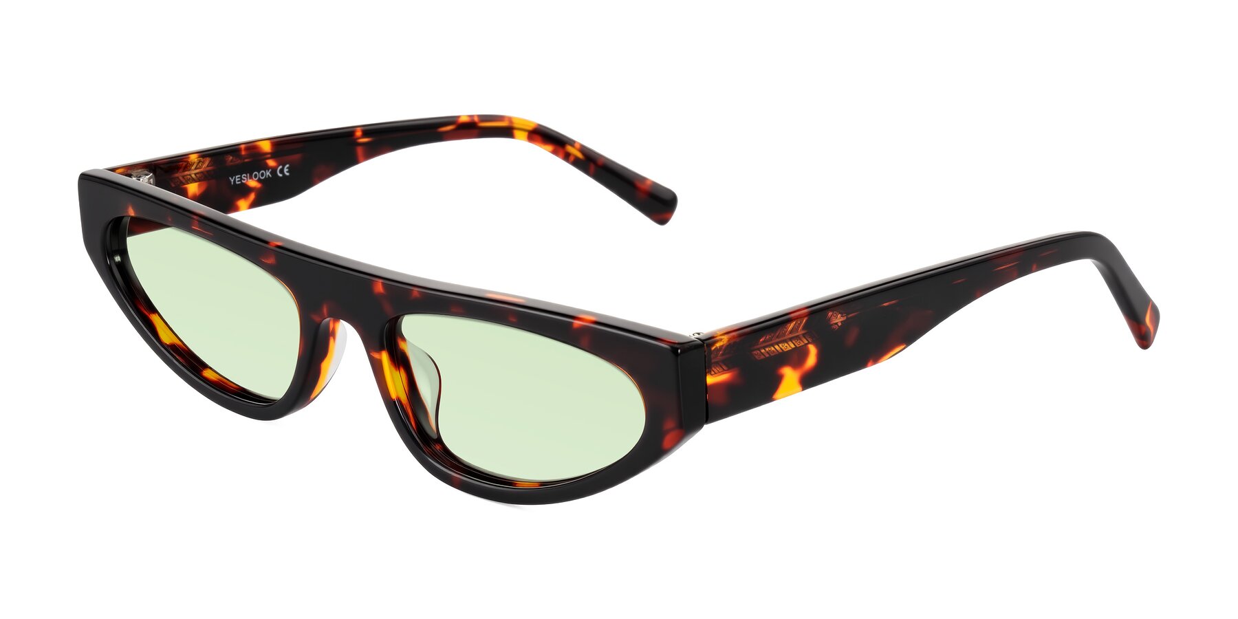 Angle of Carnew in Tortoise with Light Green Tinted Lenses