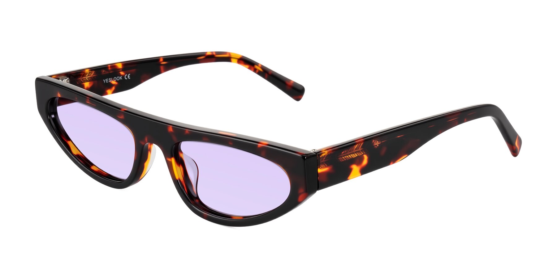 Angle of Carnew in Tortoise with Light Purple Tinted Lenses