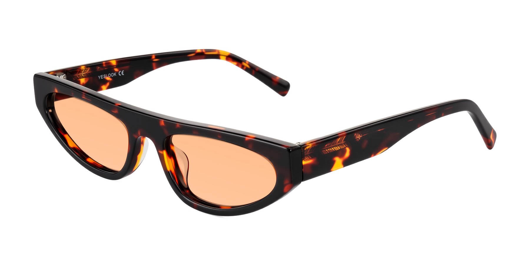 Angle of Carnew in Tortoise with Light Orange Tinted Lenses