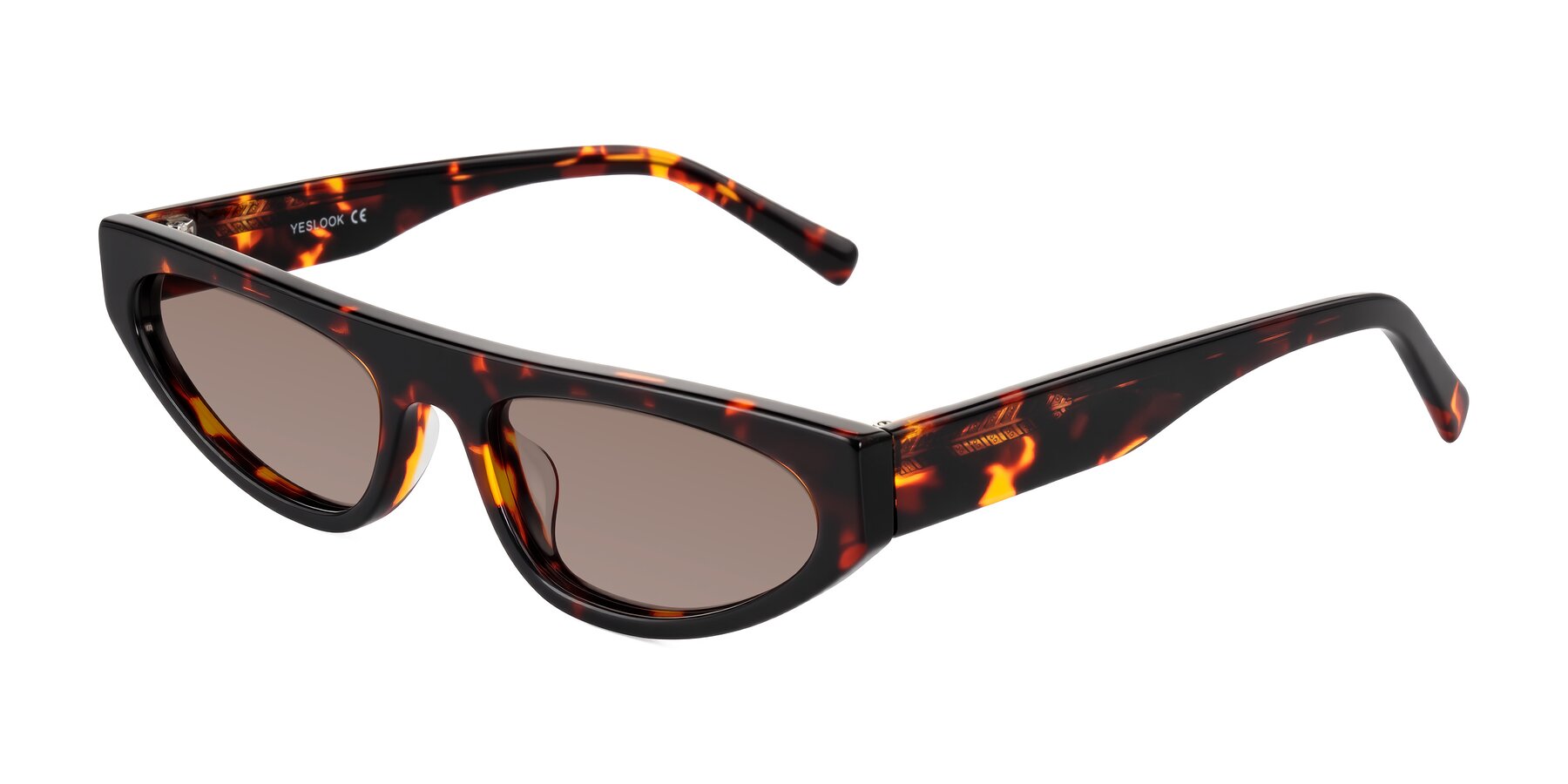 Angle of Carnew in Tortoise with Medium Brown Tinted Lenses