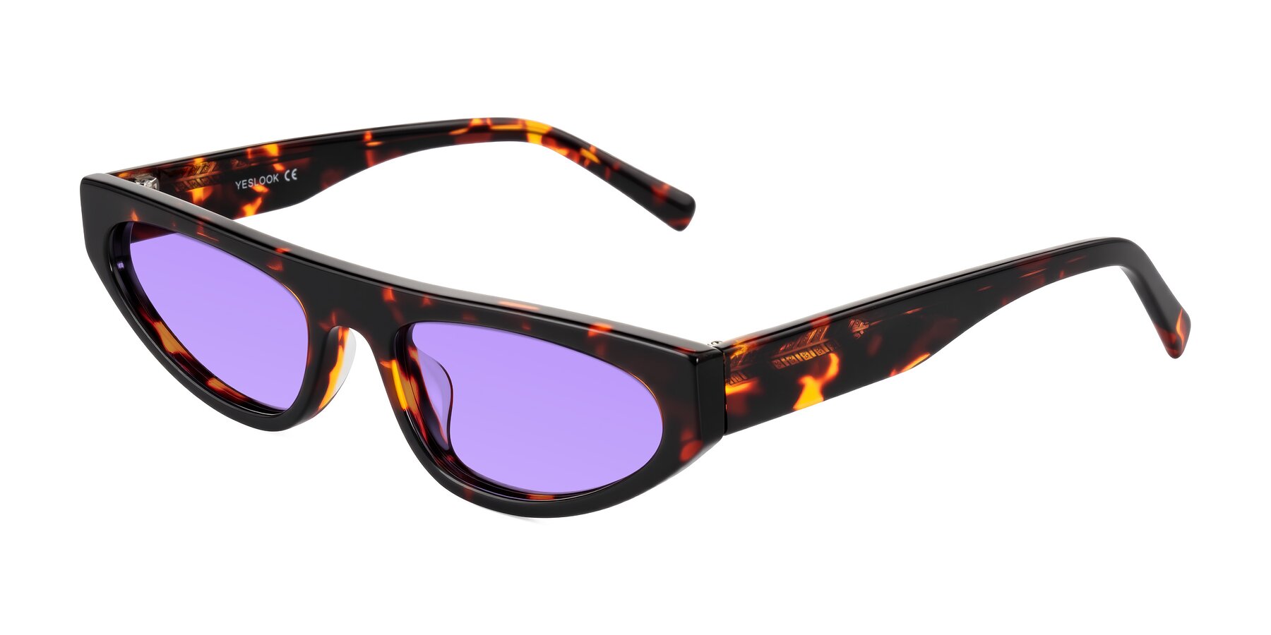 Angle of Carnew in Tortoise with Medium Purple Tinted Lenses
