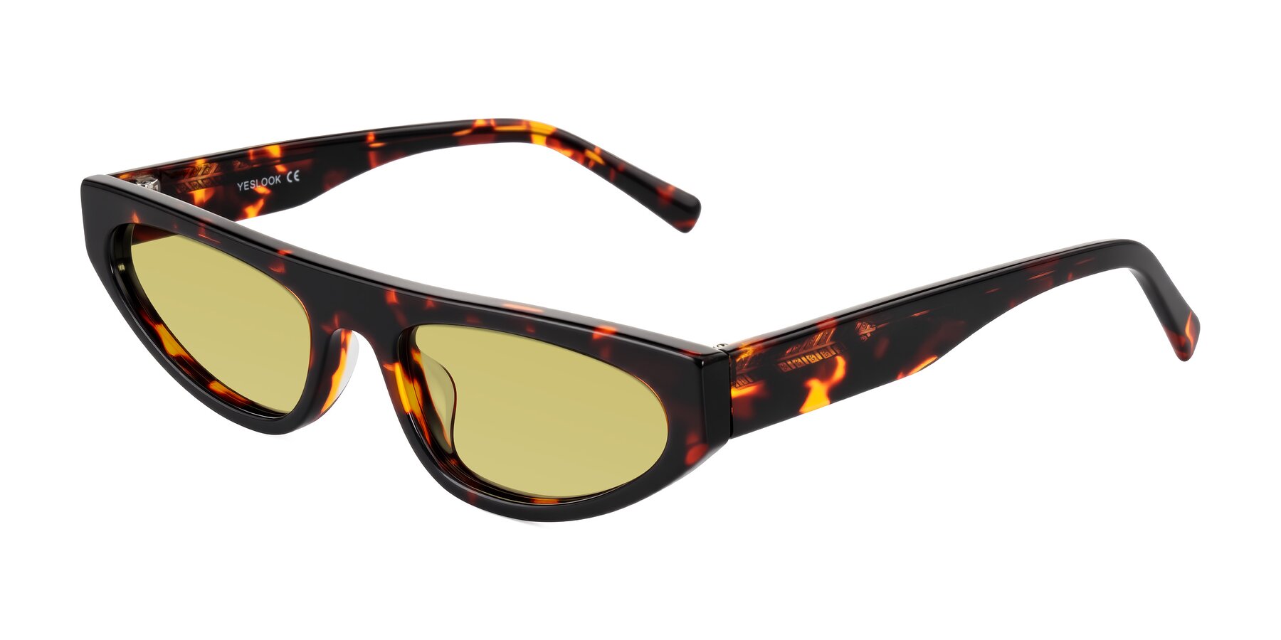 Angle of Carnew in Tortoise with Medium Champagne Tinted Lenses