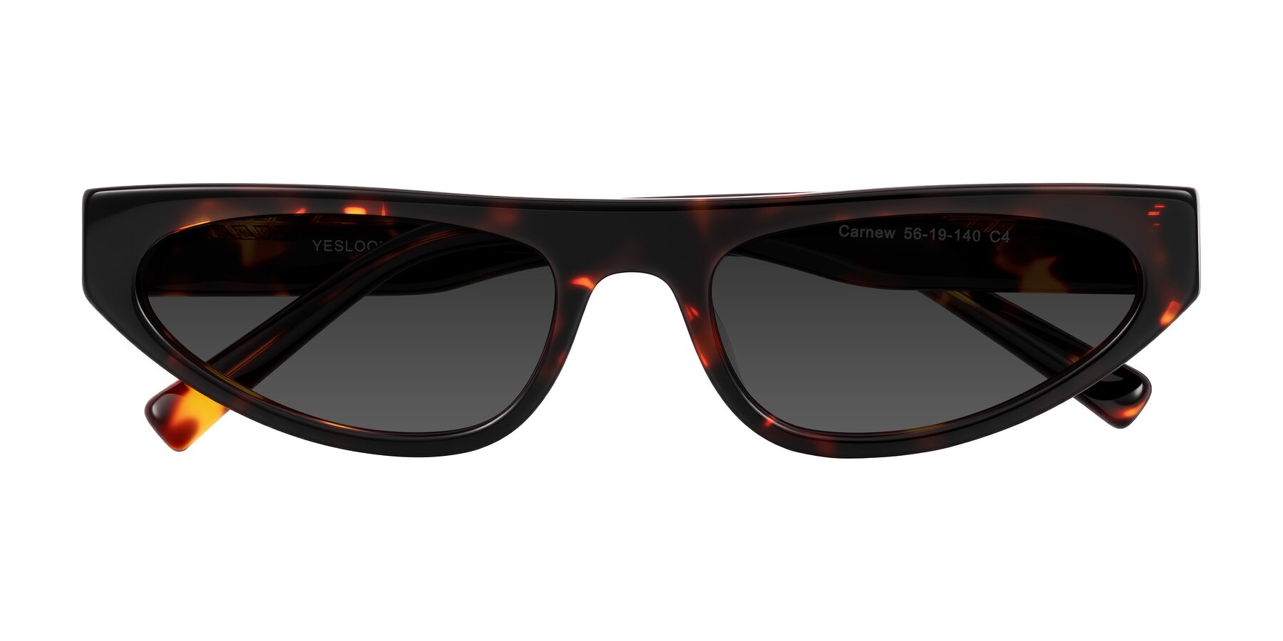 Folded Front of Carnew in Tortoise with Gray Tinted Lenses