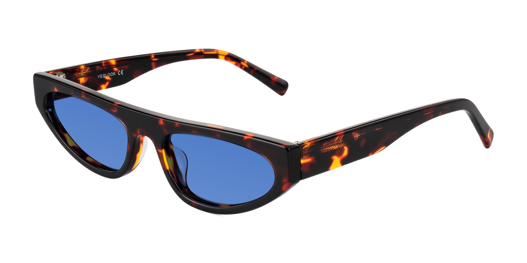 Angle of Carnew in Tortoise with Blue Tinted Lenses