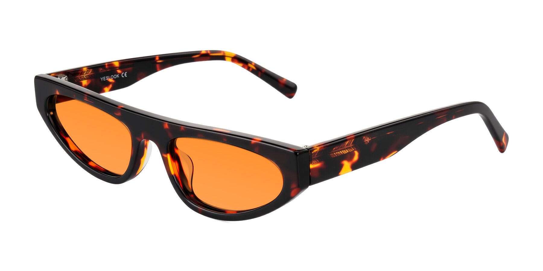 Angle of Carnew in Tortoise with Orange Tinted Lenses