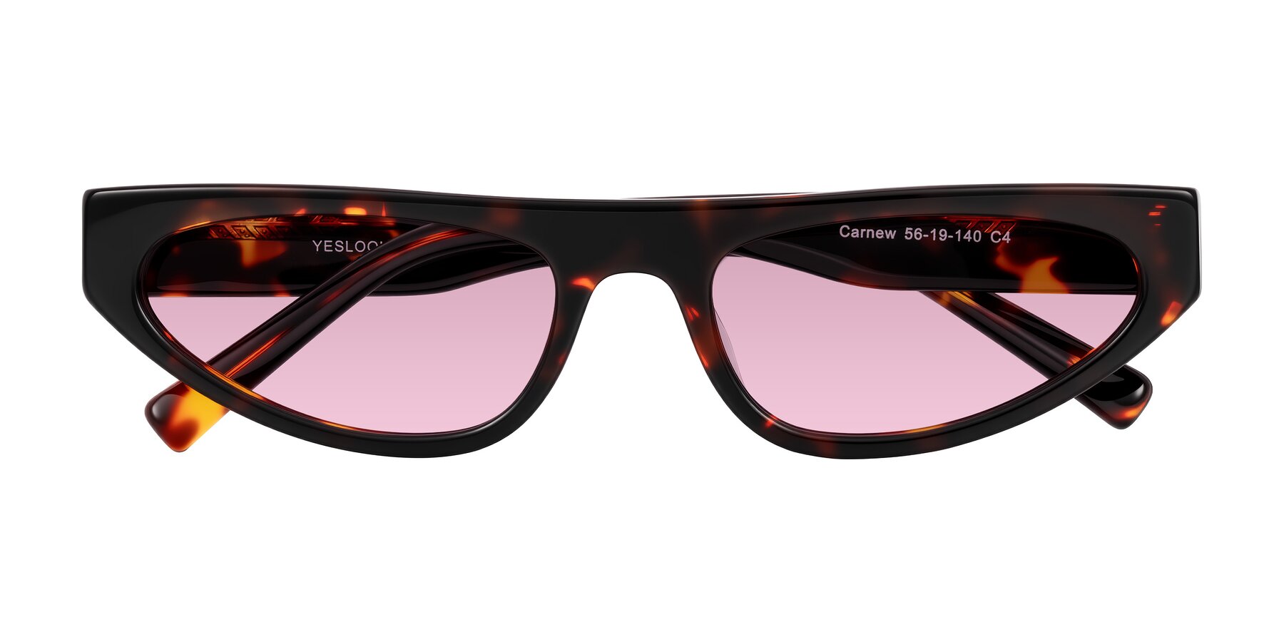 Folded Front of Carnew in Tortoise with Light Wine Tinted Lenses