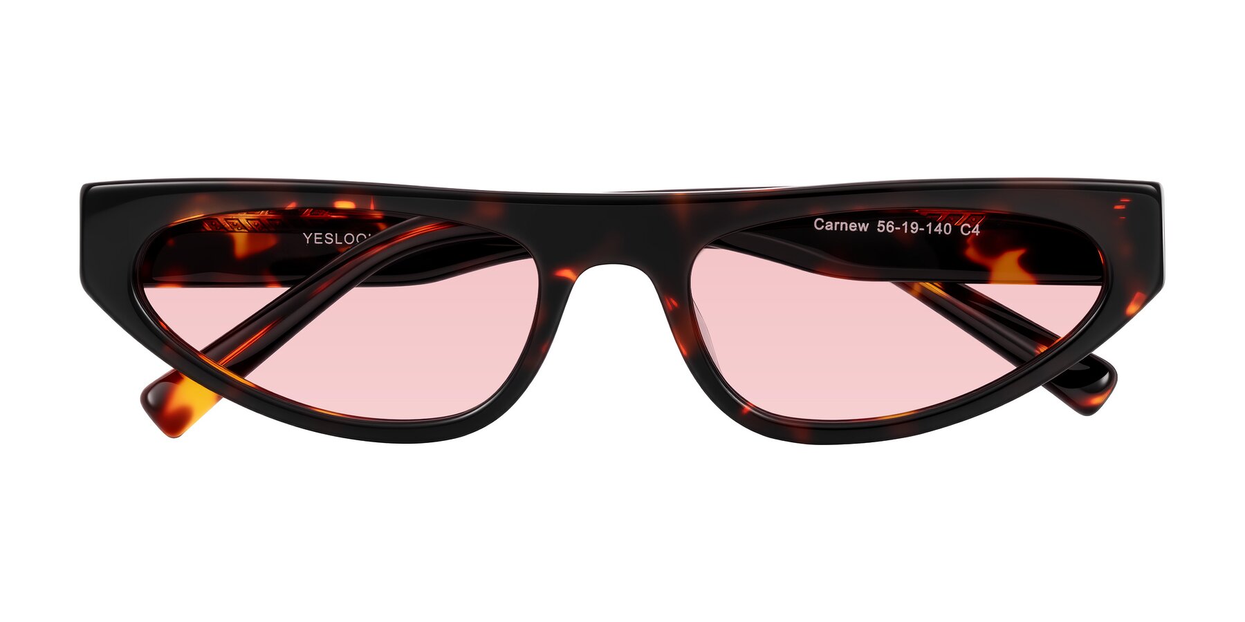 Folded Front of Carnew in Tortoise with Light Garnet Tinted Lenses