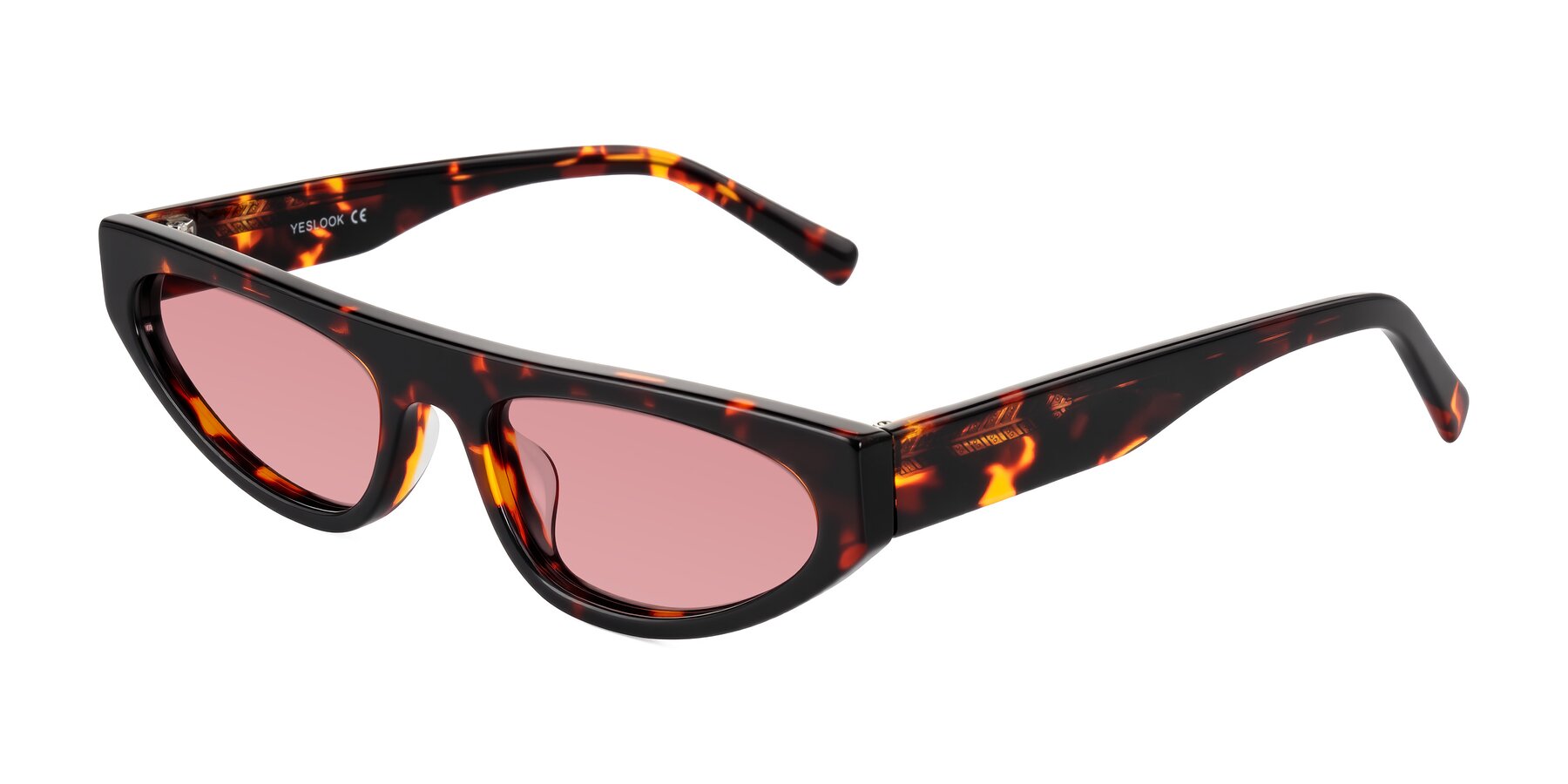 Angle of Carnew in Tortoise with Medium Garnet Tinted Lenses