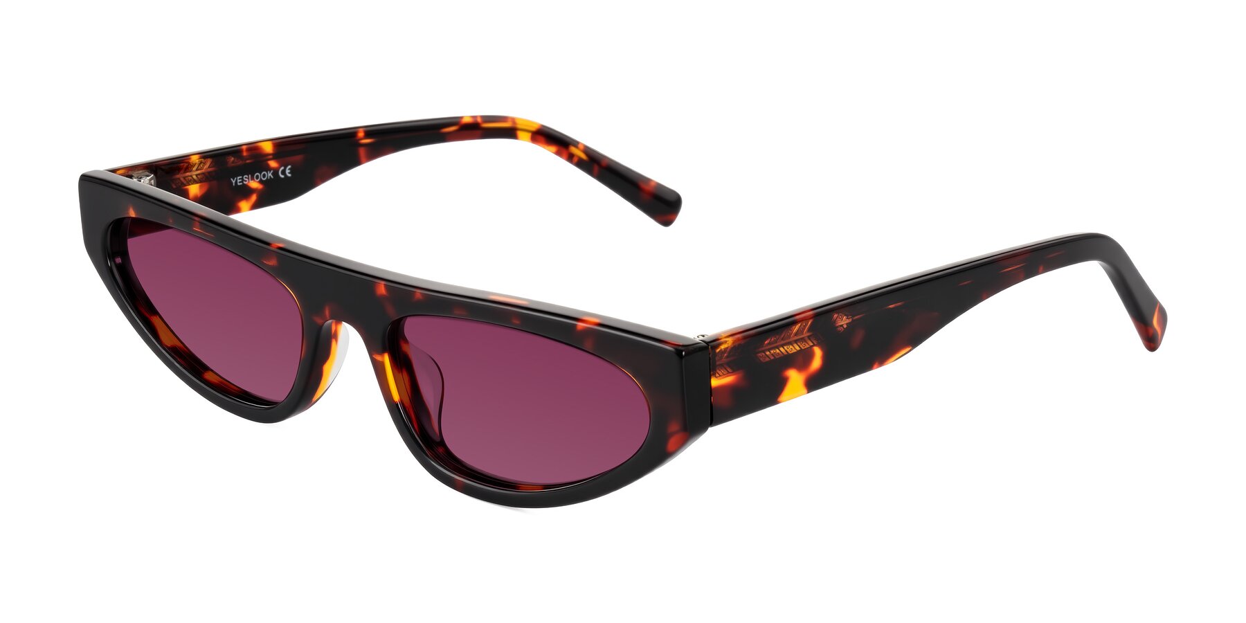 Angle of Carnew in Tortoise with Wine Tinted Lenses