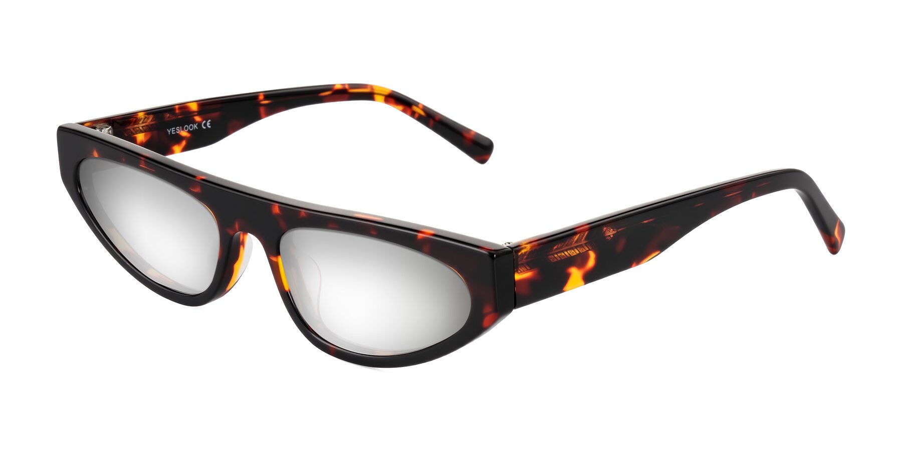 Angle of Carnew in Tortoise with Silver Mirrored Lenses
