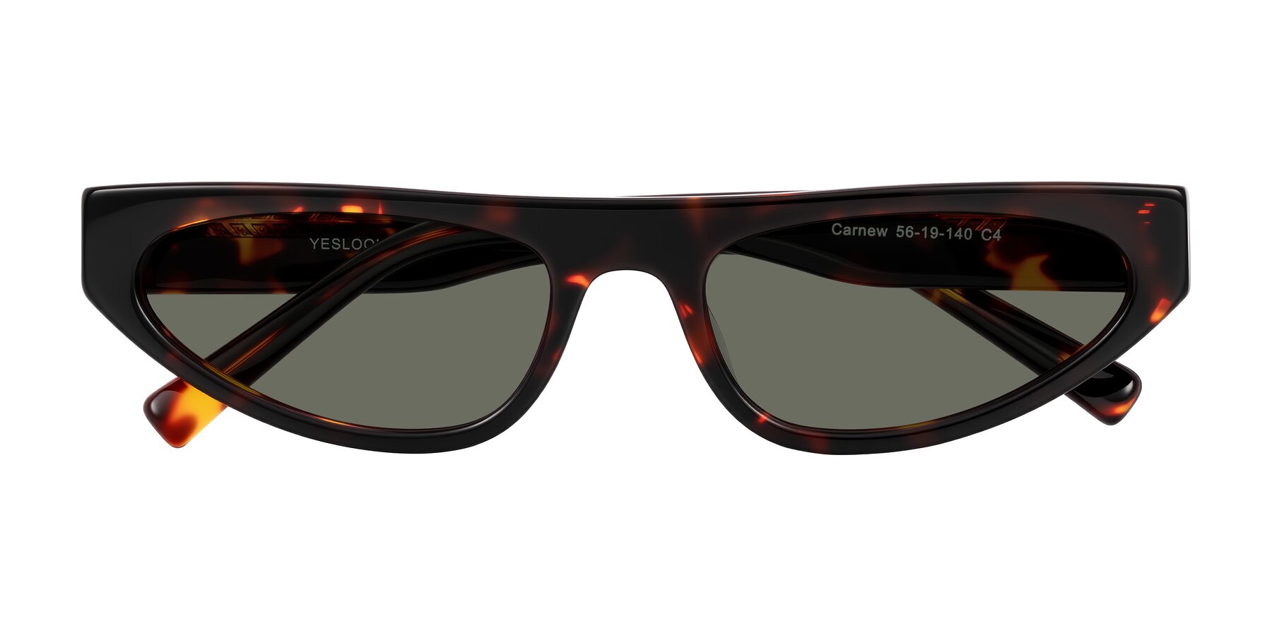 Folded Front of Carnew in Tortoise with Gray Polarized Lenses