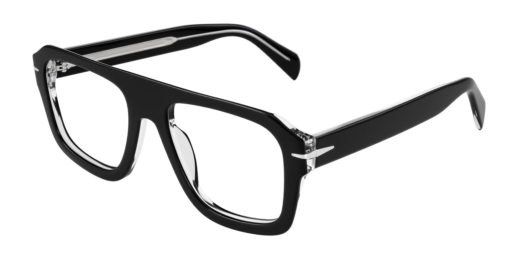 Angle of Petenwell in Black with Clear Eyeglass Lenses