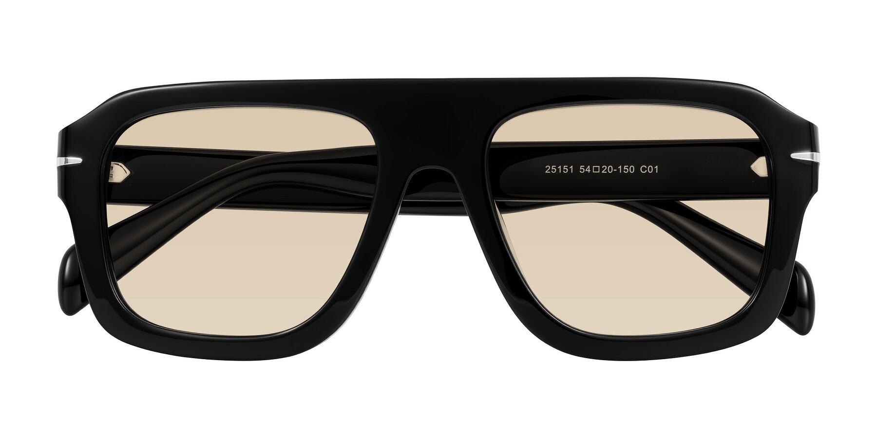 Folded Front of Petenwell in Black with Light Brown Tinted Lenses