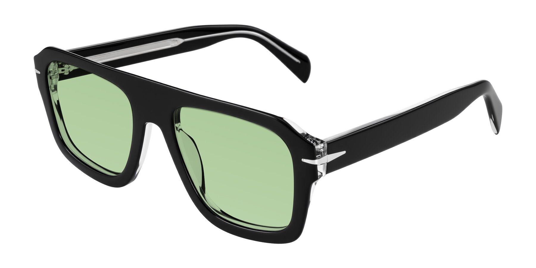 Angle of Petenwell in Black with Medium Green Tinted Lenses