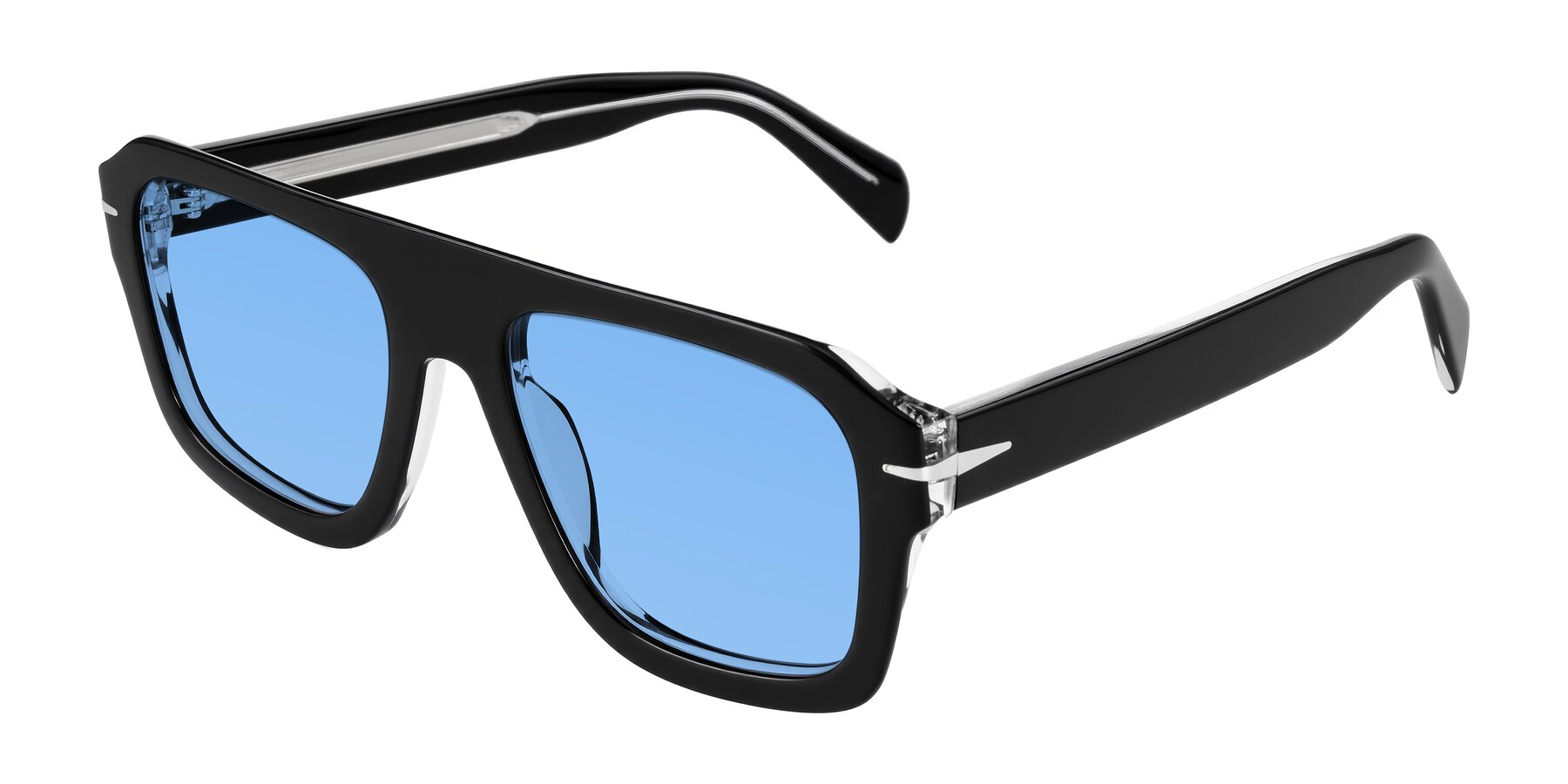 Angle of Petenwell in Black with Medium Blue Tinted Lenses