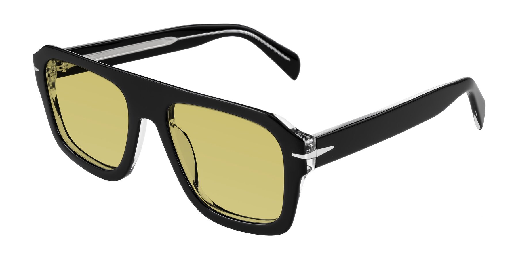 Angle of Petenwell in Black with Medium Champagne Tinted Lenses