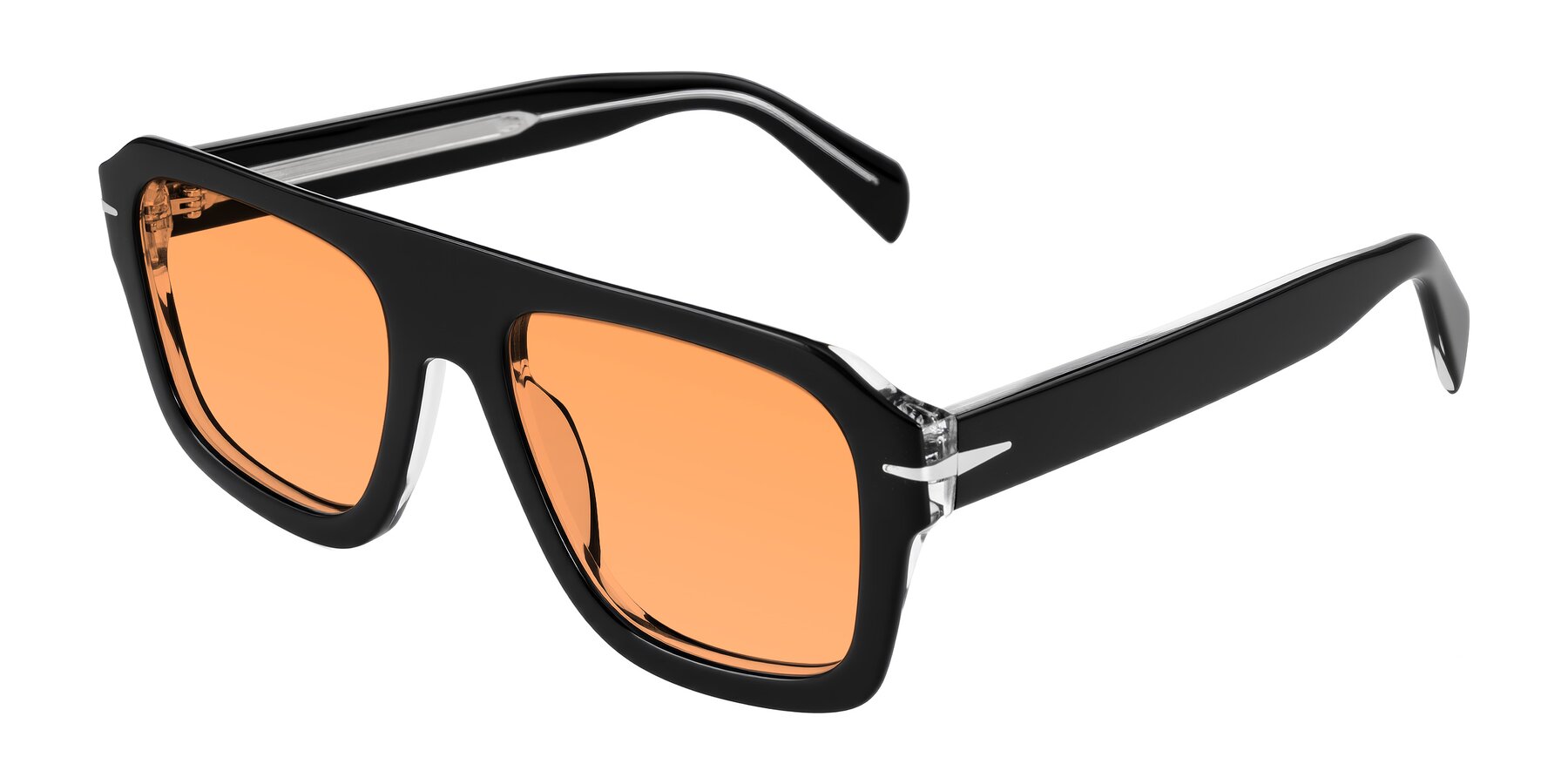 Angle of Petenwell in Black with Medium Orange Tinted Lenses