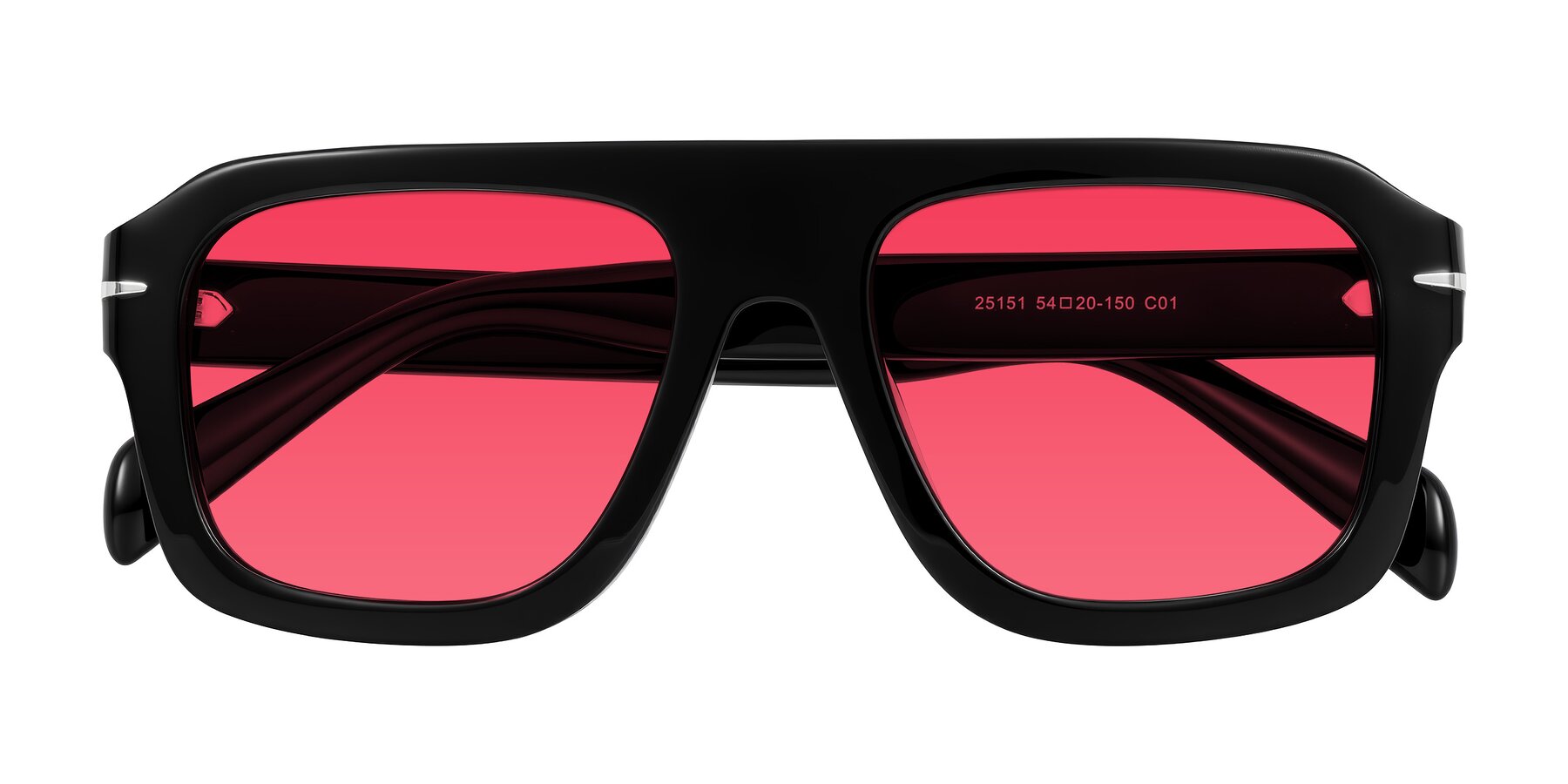 Folded Front of Petenwell in Black with Red Tinted Lenses