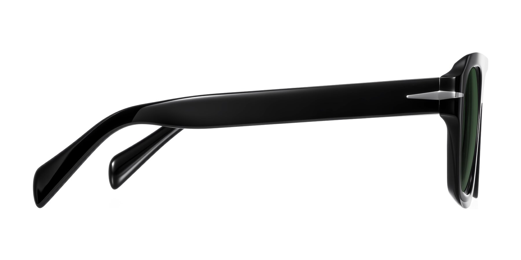 Side of Petenwell in Black with Green Tinted Lenses