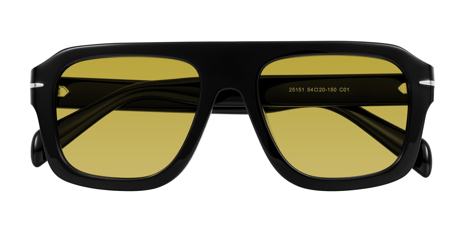 Folded Front of Petenwell in Black with Champagne Tinted Lenses