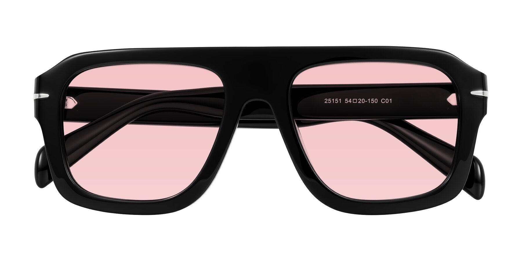 Folded Front of Petenwell in Black with Light Garnet Tinted Lenses