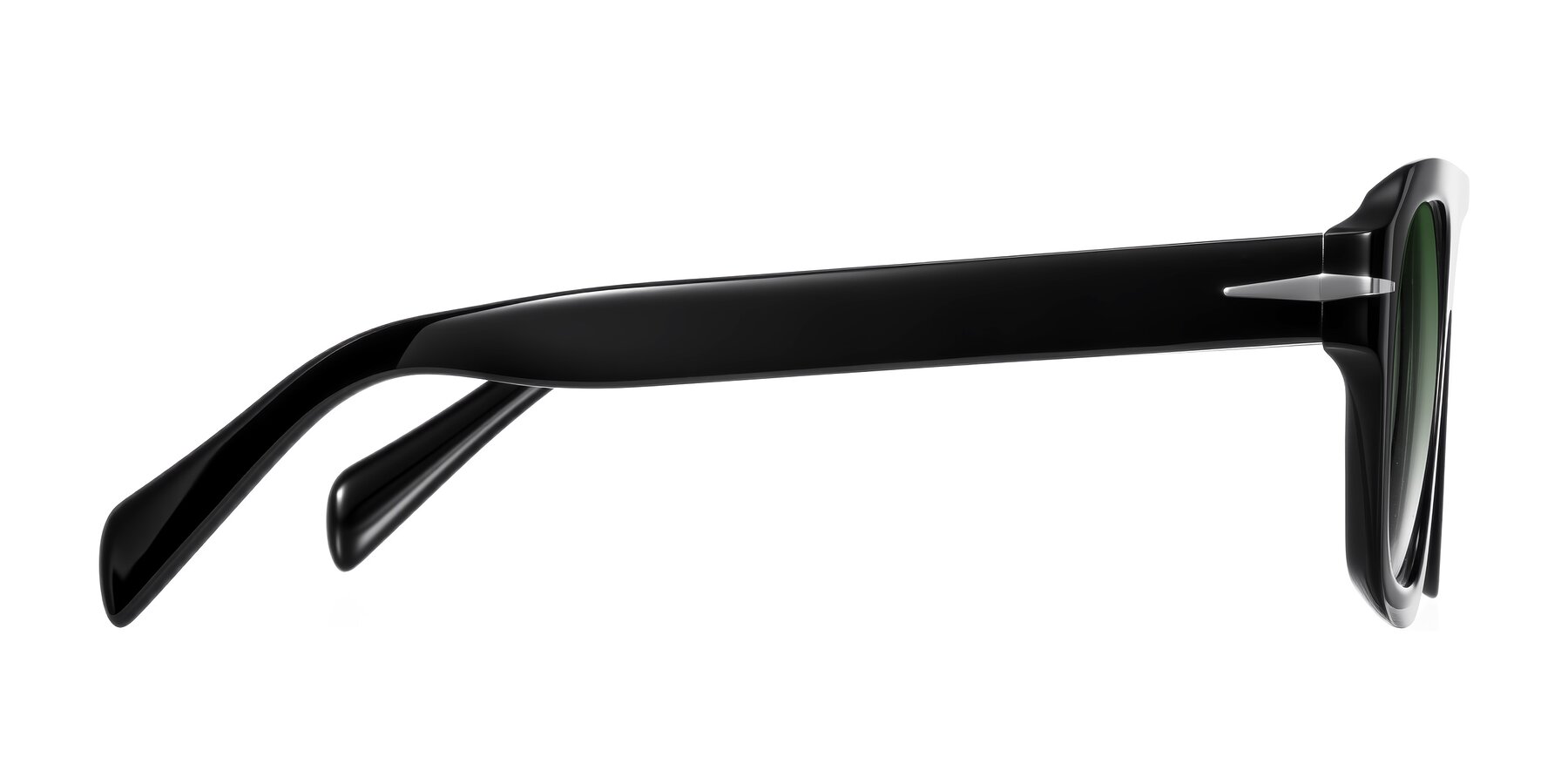 Side of Petenwell in Black with Green Gradient Lenses