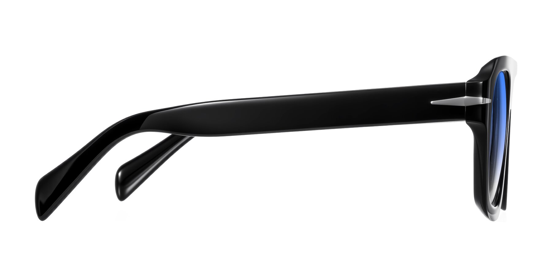 Side of Petenwell in Black with Blue Gradient Lenses