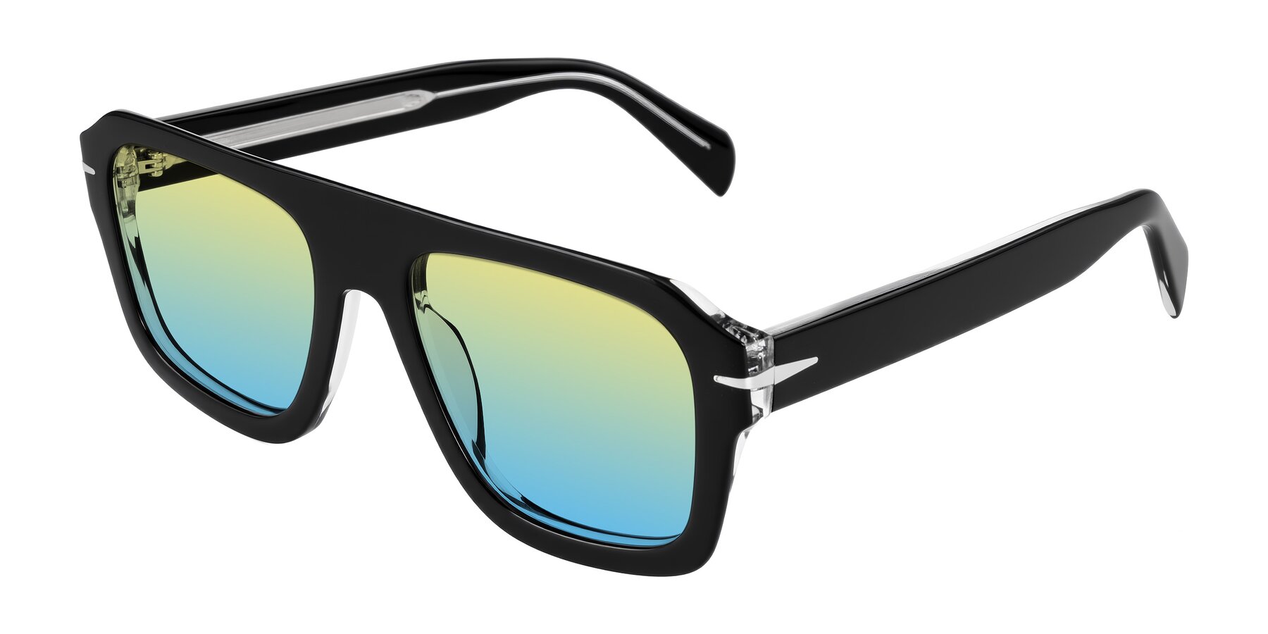 Angle of Petenwell in Black with Yellow / Blue Gradient Lenses