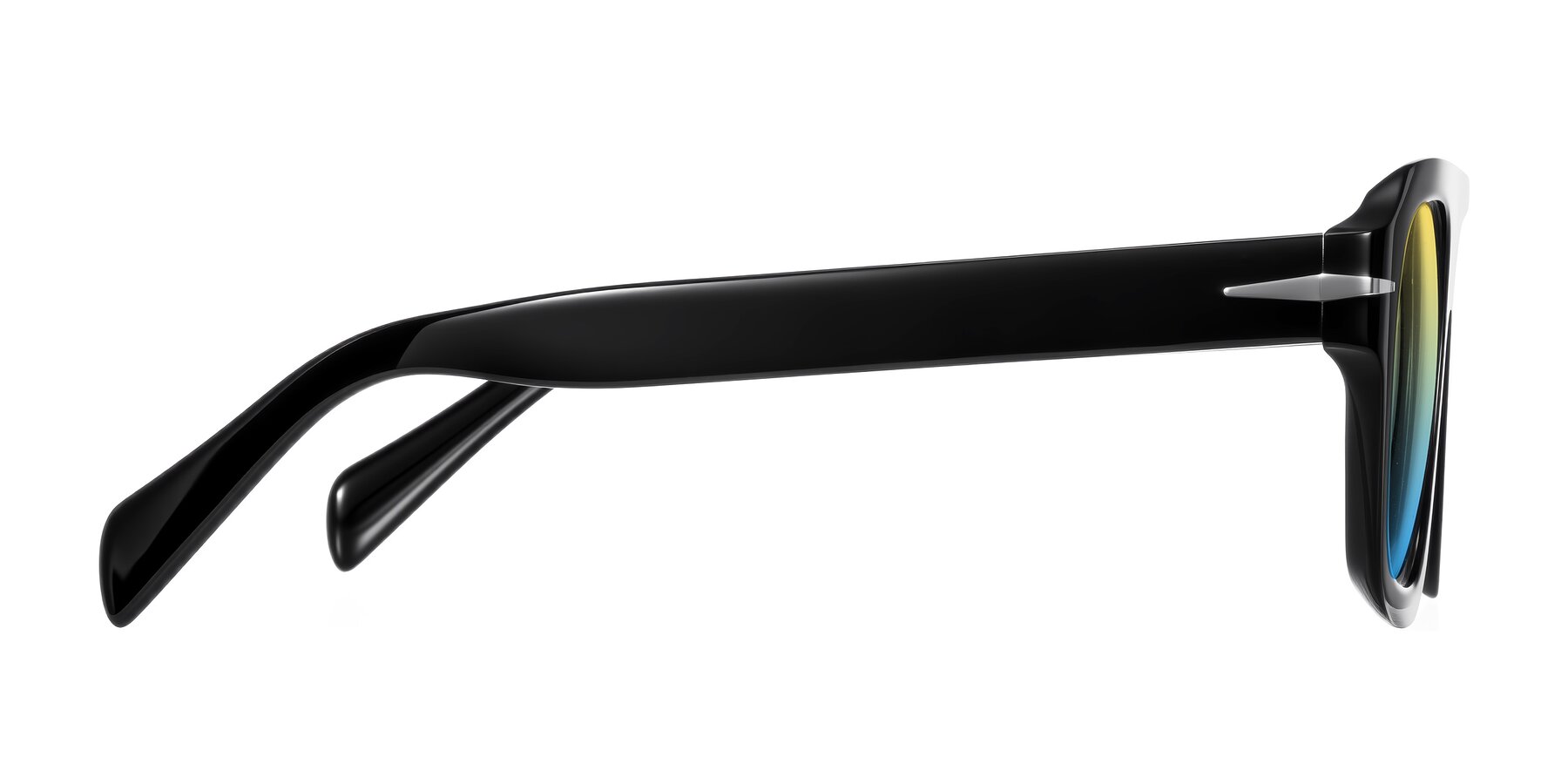 Side of Petenwell in Black with Yellow / Blue Gradient Lenses