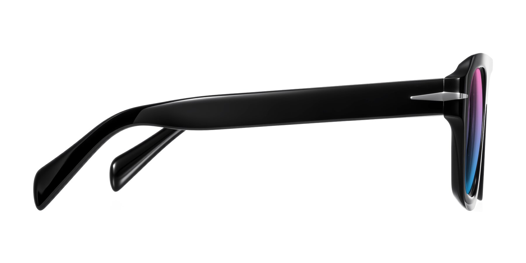 Side of Petenwell in Black with Pink / Blue Gradient Lenses