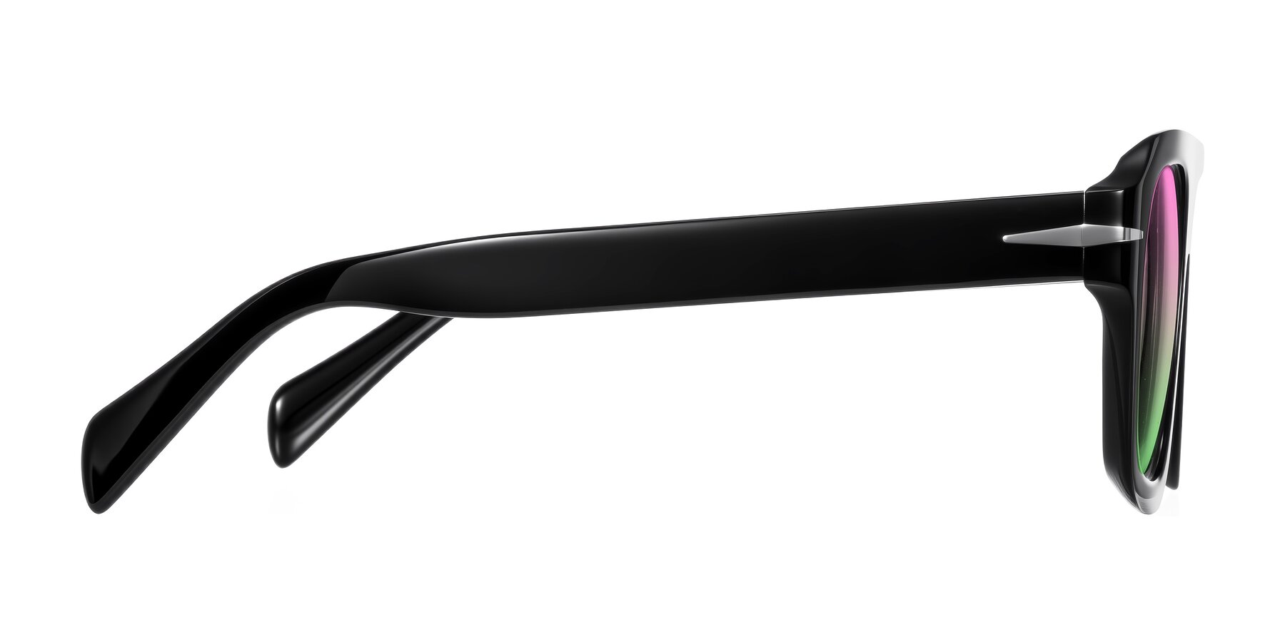 Side of Petenwell in Black with Pink / Green Gradient Lenses