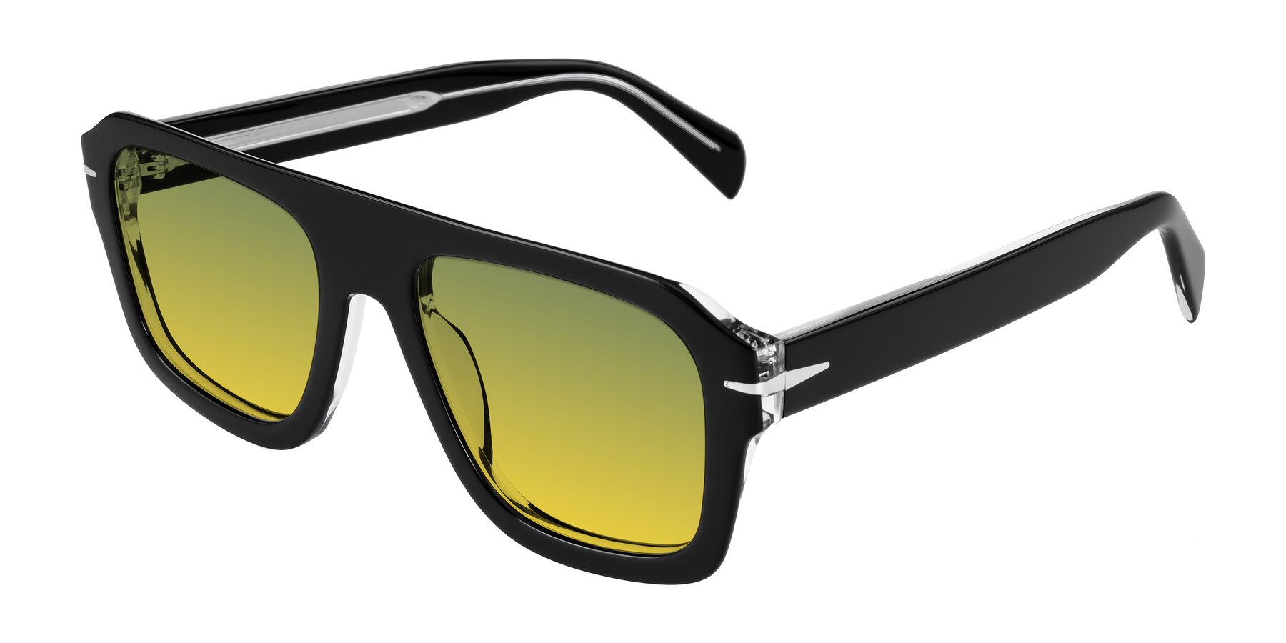 Angle of Petenwell in Black with Green / Yellow Gradient Lenses