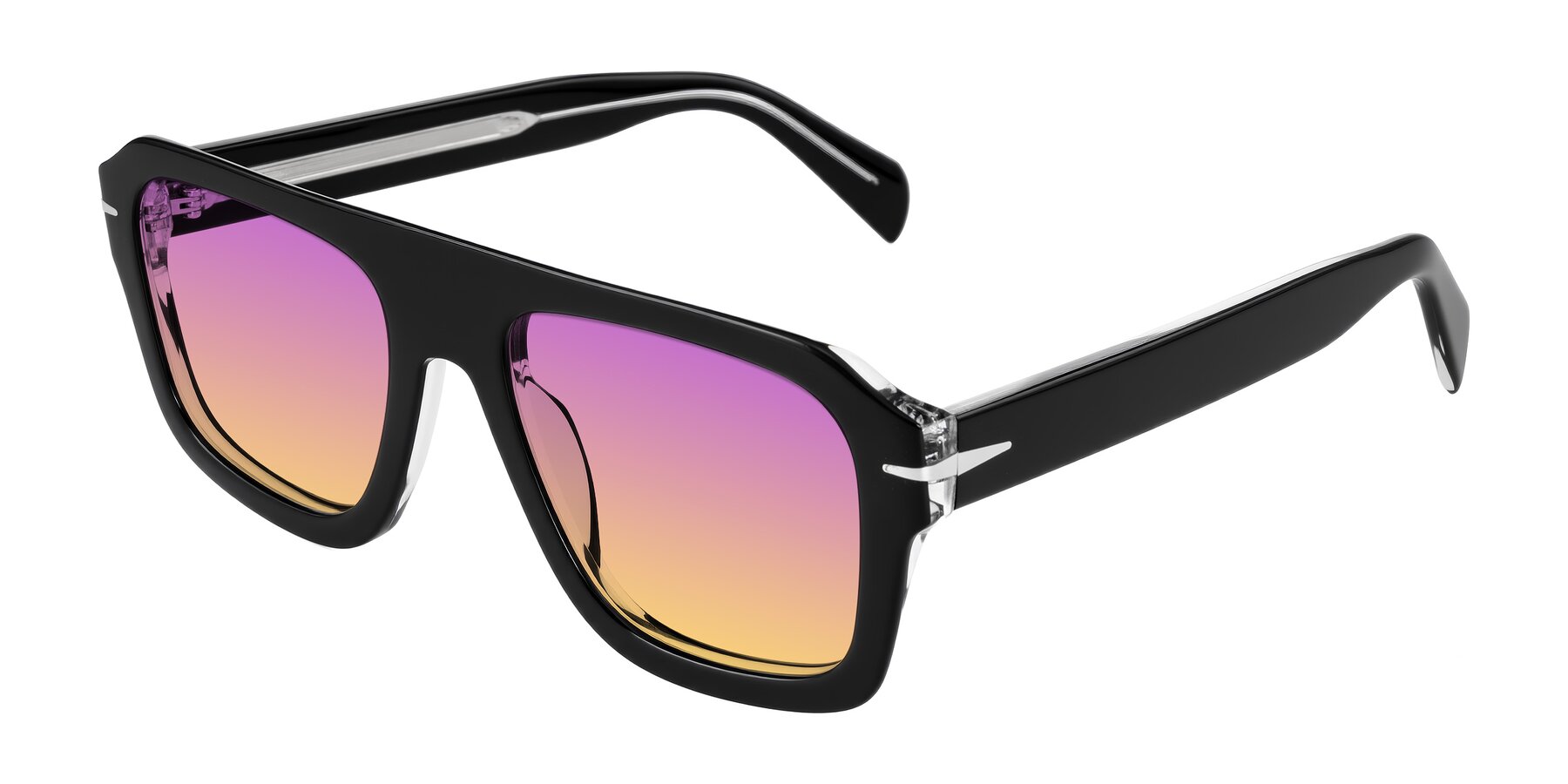 Angle of Petenwell in Black with Purple / Yellow Gradient Lenses