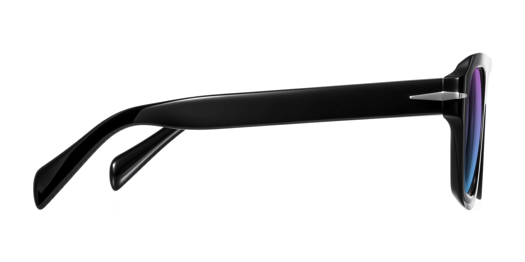 Side of Petenwell in Black with Purple / Blue Gradient Lenses