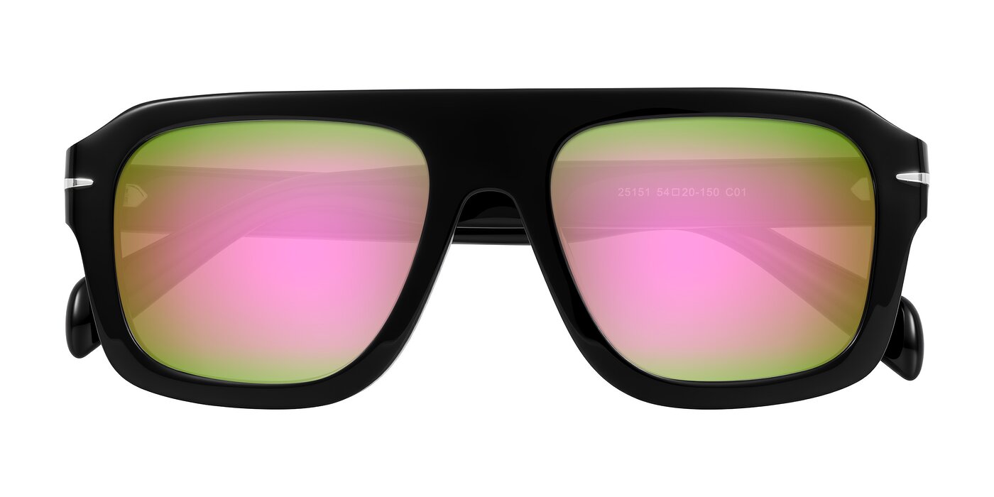 Petenwell - Black Flash Mirrored Sunglasses