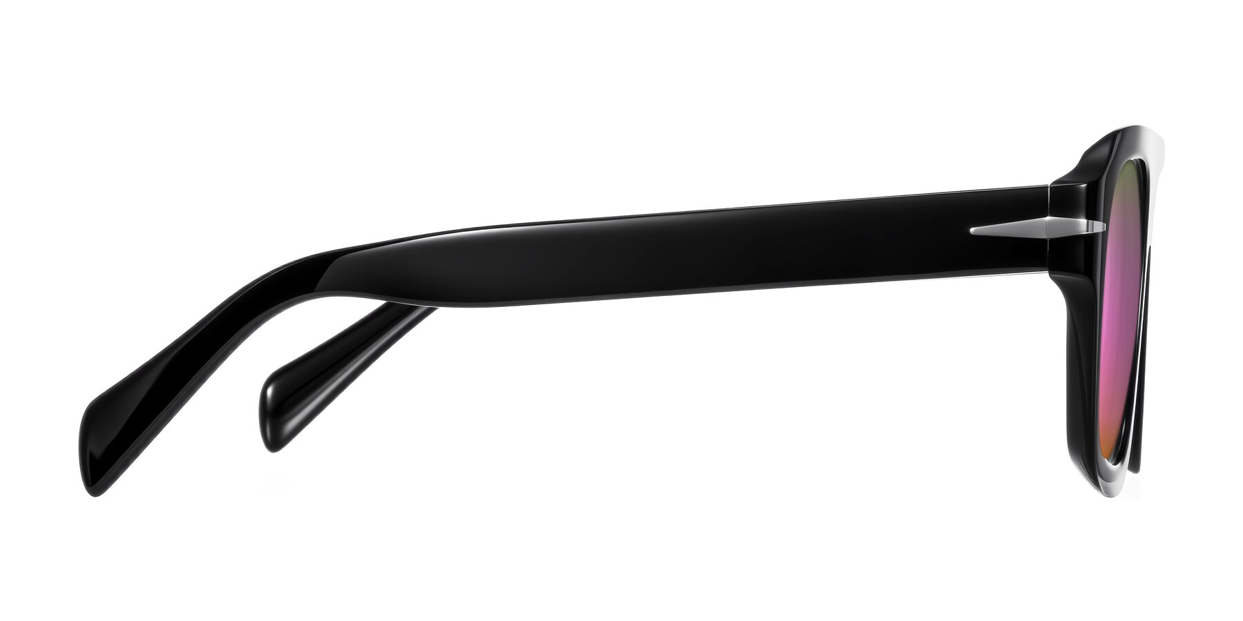 Side of Petenwell in Black with Pink Mirrored Lenses