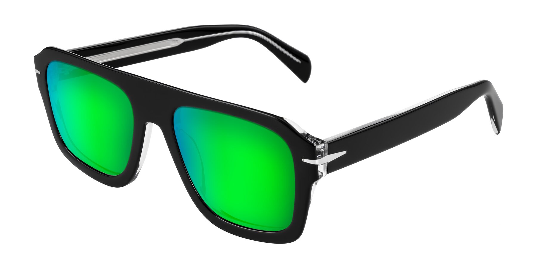 Angle of Petenwell in Black with Green Mirrored Lenses