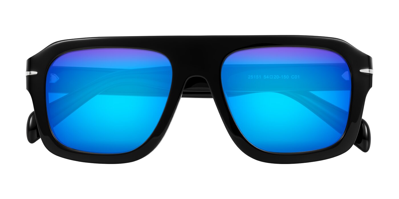Petenwell - Black Flash Mirrored Sunglasses