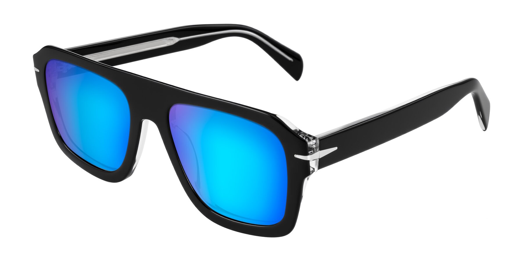 Angle of Petenwell in Black with Blue Mirrored Lenses