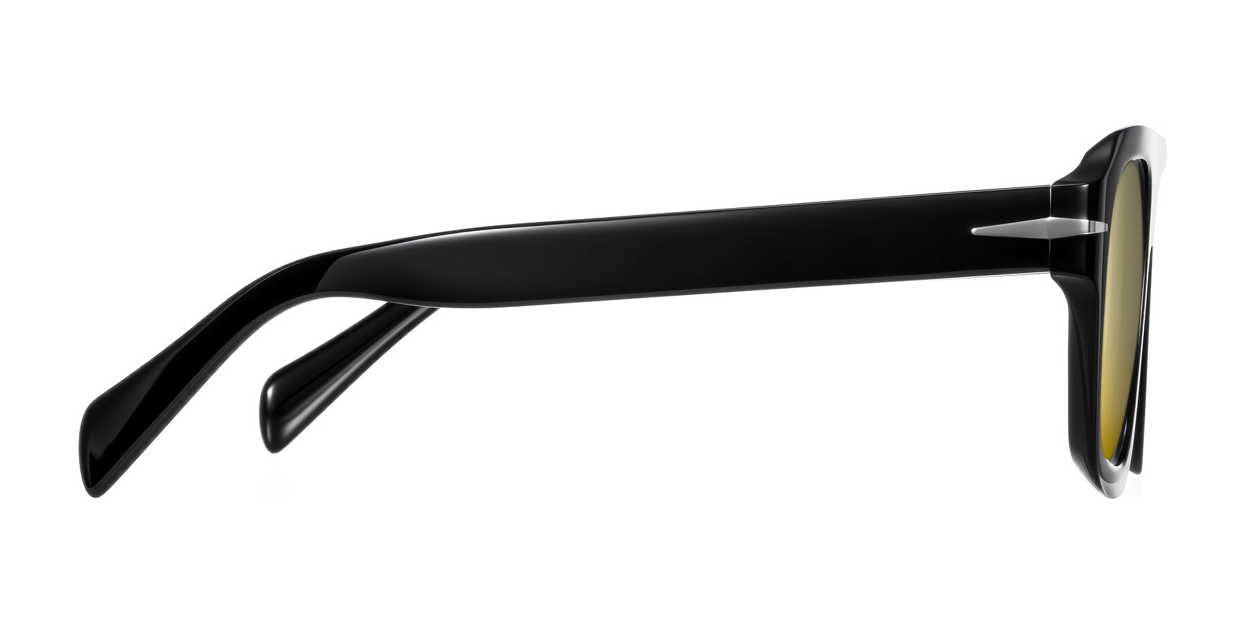 Side of Petenwell in Black with Gold Mirrored Lenses